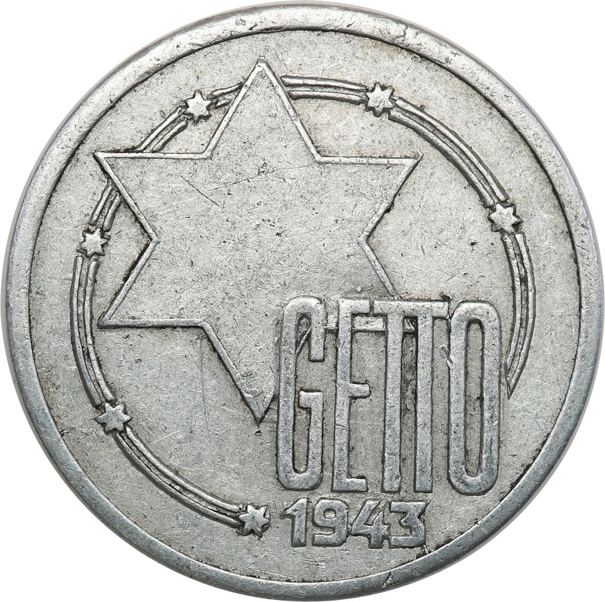 Getto Łódź. 10 Marek 1943 aluminium, certyfikat